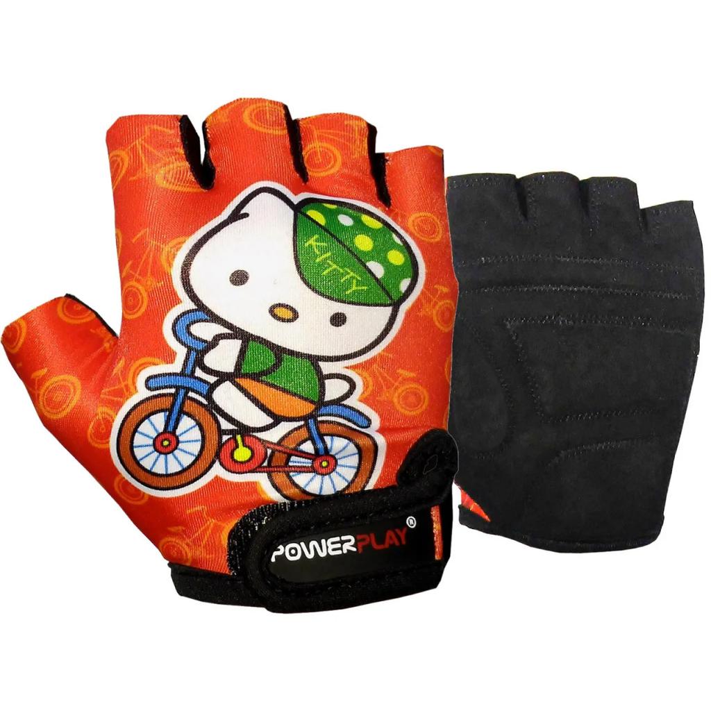 Велорукавиці PowerPlay Children 5473 Kitty Orange 3XS (5473Kitty_3XS_Orange) - зображення 1