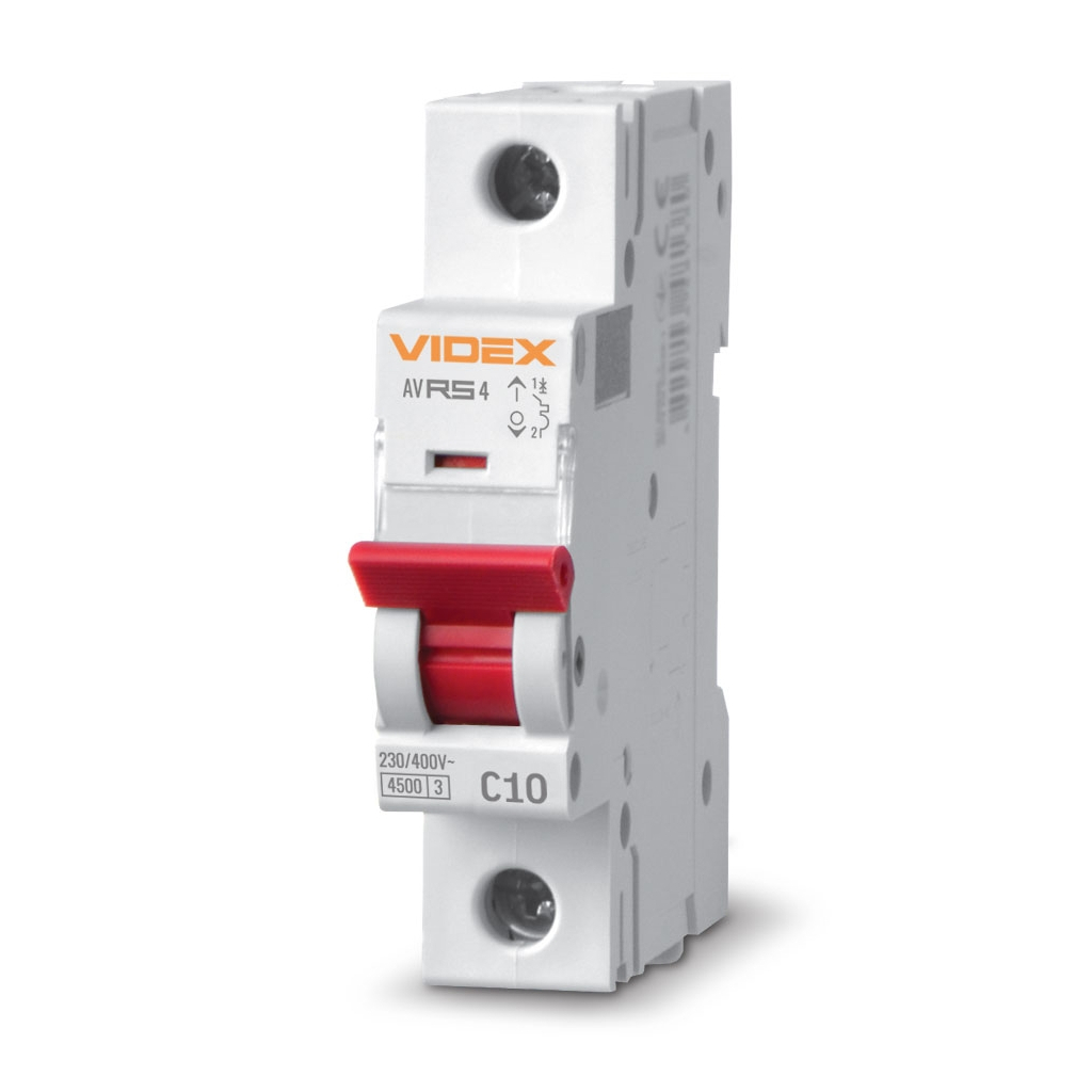 Автоматичний вимикач Videx RS4 RESIST 1п 10А С 4,5кА (VF-RS4-AV1C10) - зображення 1