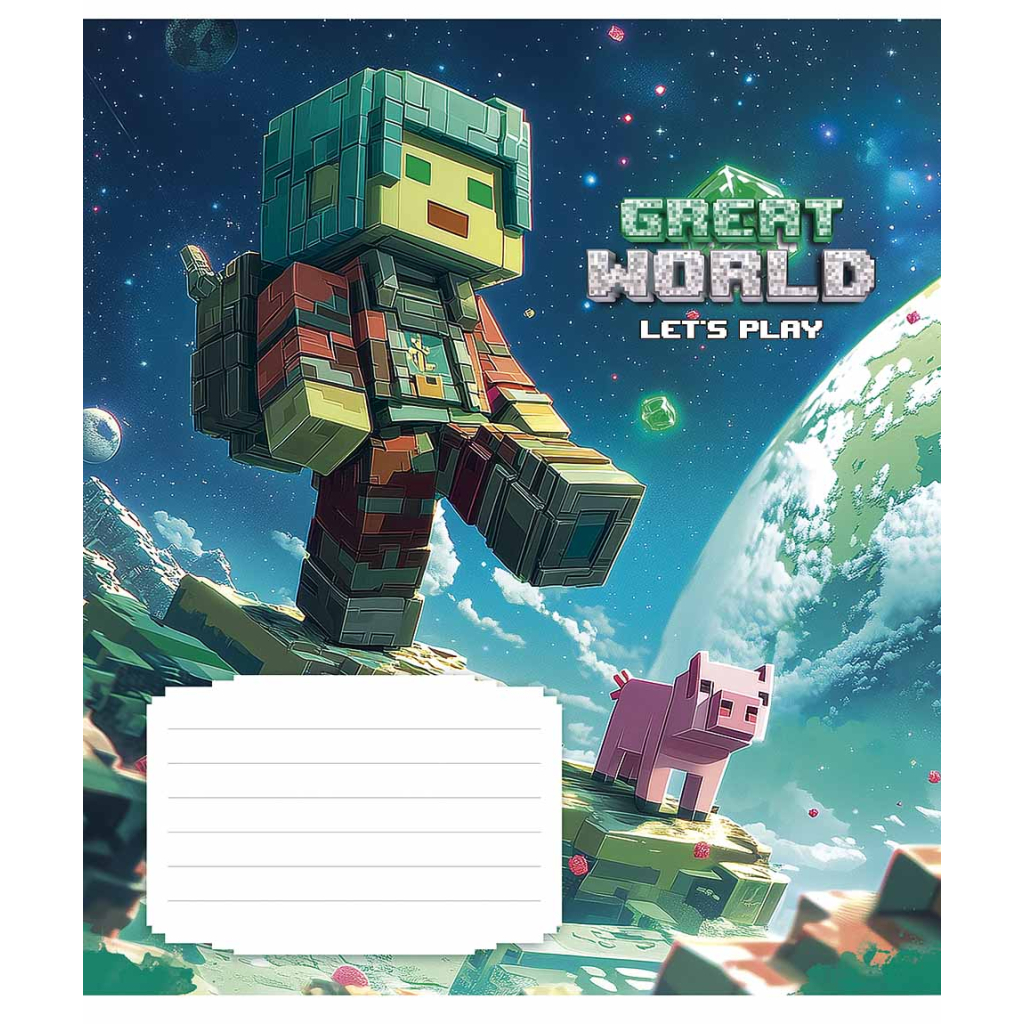 Зошит Школярик Great world 12 аркушів коса лінія (012-3533C) - зображення 3