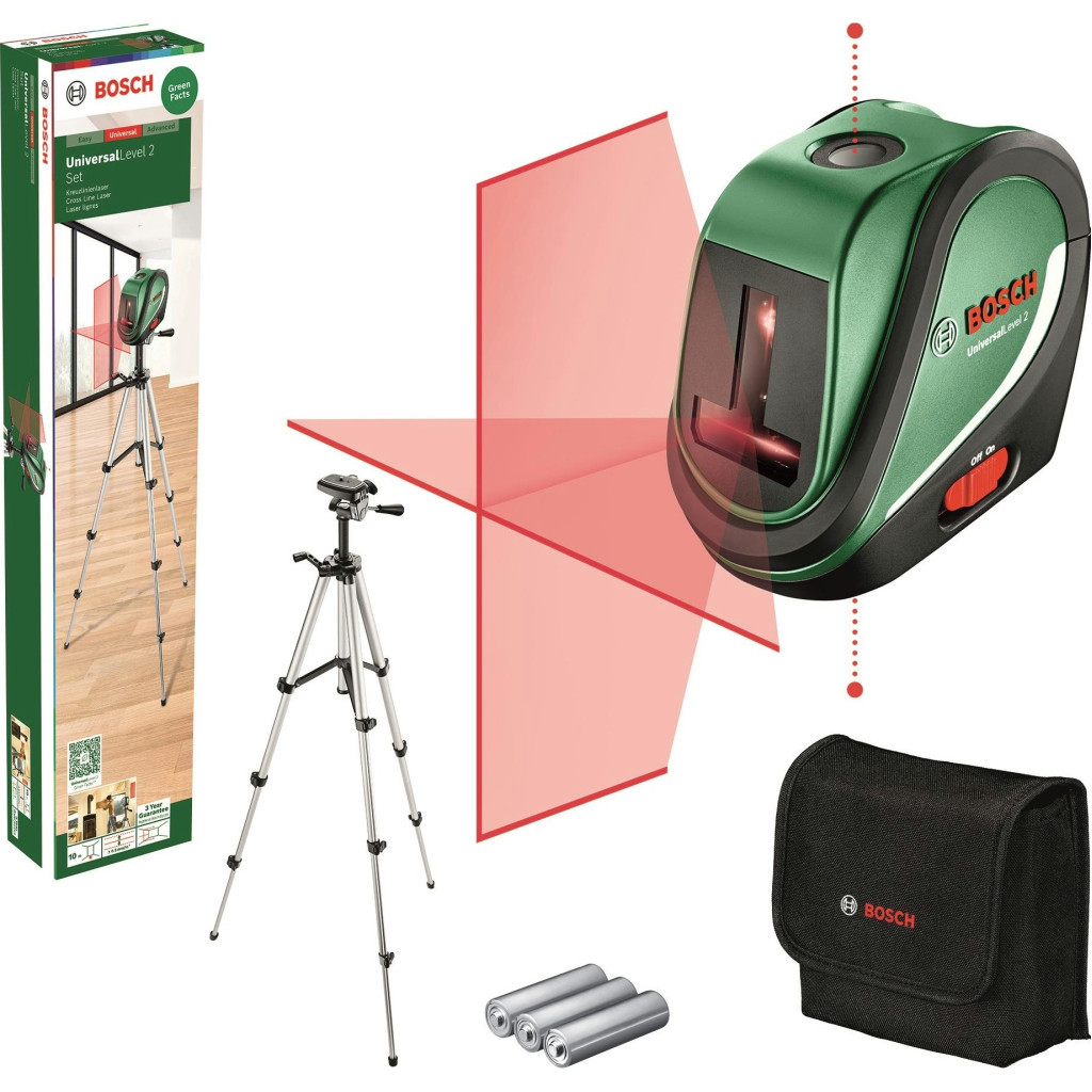 Лазерний нівелір Bosch UniversalLevel2 (Set), до 10м, 0.5мм/м, 0.45кг (0.603.663.803) - зображення 4
