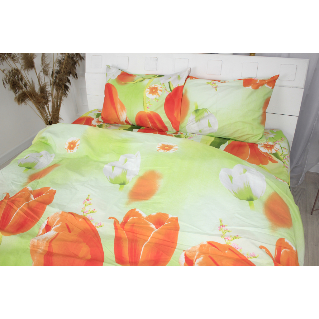 Постільна білизна MirSon Сатин 22-1287 Tulips Сімейна 160x220 (2200003599060) - зображення 2