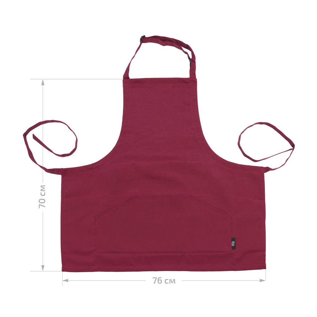 Фартух для творчості Rosa дорослий, 76*70см, бордо, грета (4823098542124) - зображення 3