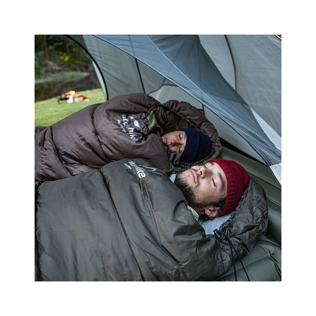 Спальний мішок Naturehike з капюшоном U250 NH20MSD07 (6°C) лівий, коричневий (6927595767207-L) - зображення 5