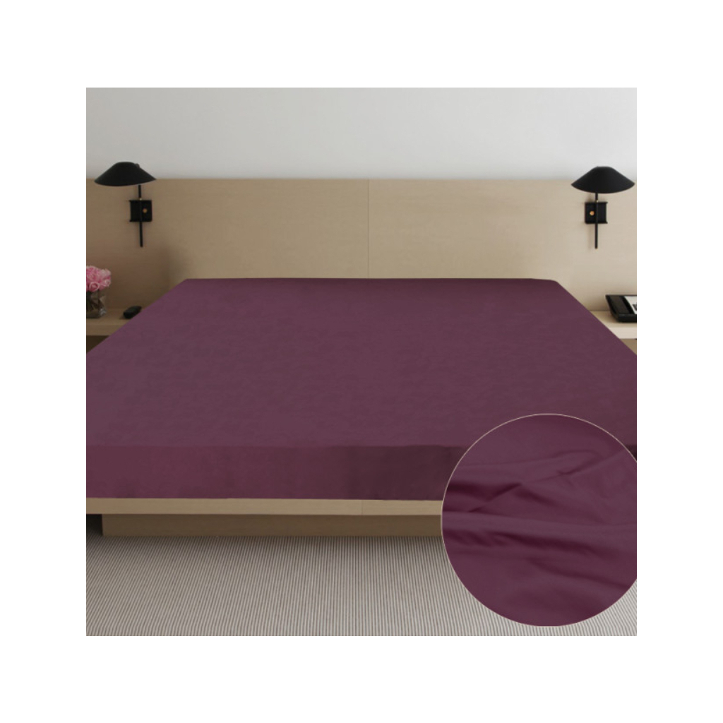 Простирадло Ярослав сатин 06 вишневе 200х220 (39632) - зображення 1