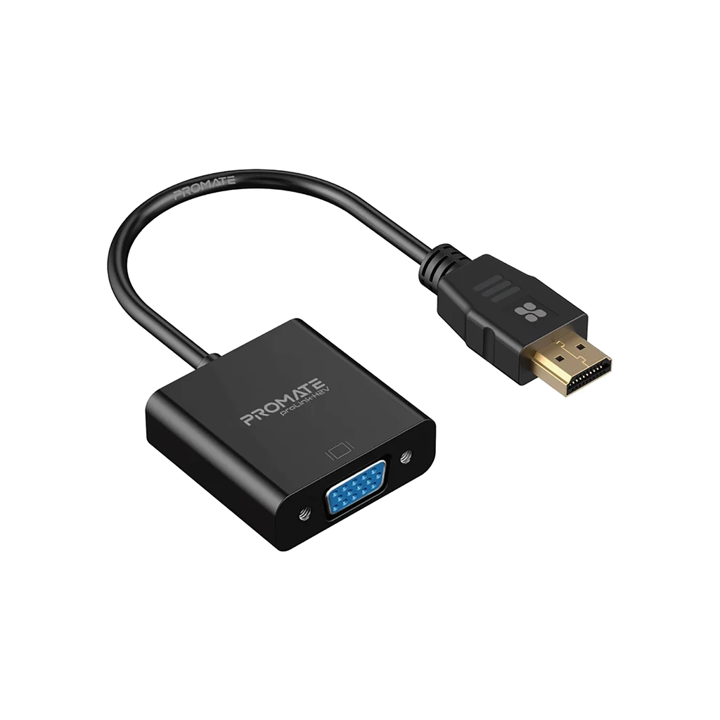 Перехідник HDMI to VGA black Promate (prolink-h2v.black) - зображення 1