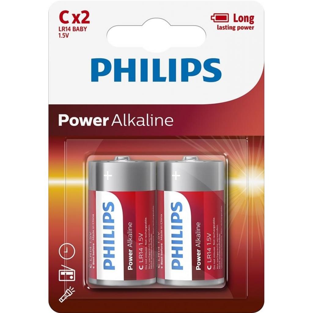 Батарейка Philips C LR14 Power Alkaline * 2 (LR14P2B/10) - зображення 1