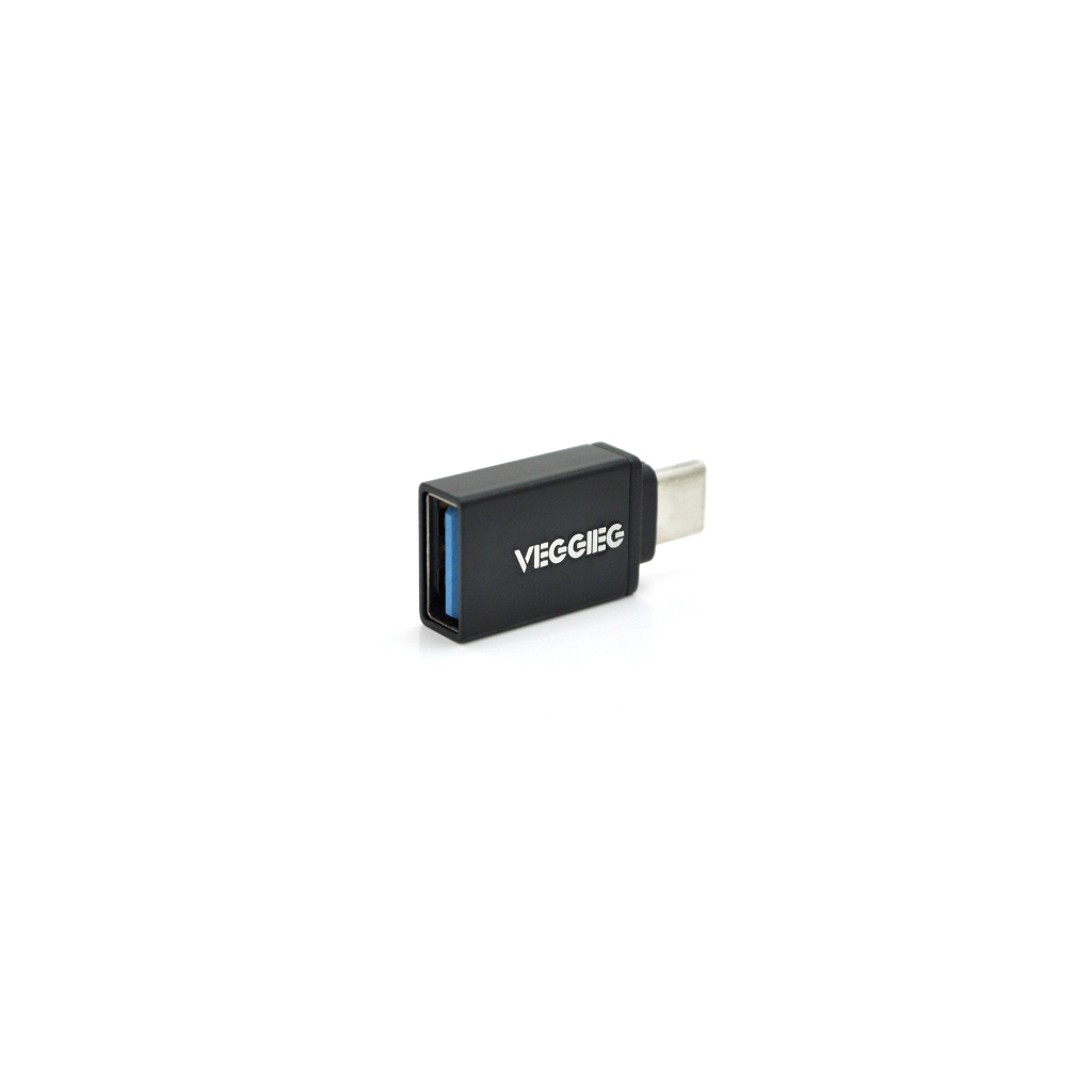 Перехідник USB 3.0 AF to USB-C M OTG black VEGGIEG (OT-B) - зображення 1