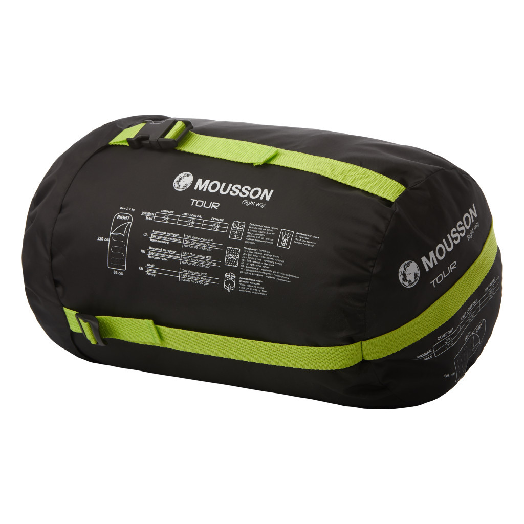 Спальний мішок Mousson TOUR R Зелёный (9040) - зображення 12