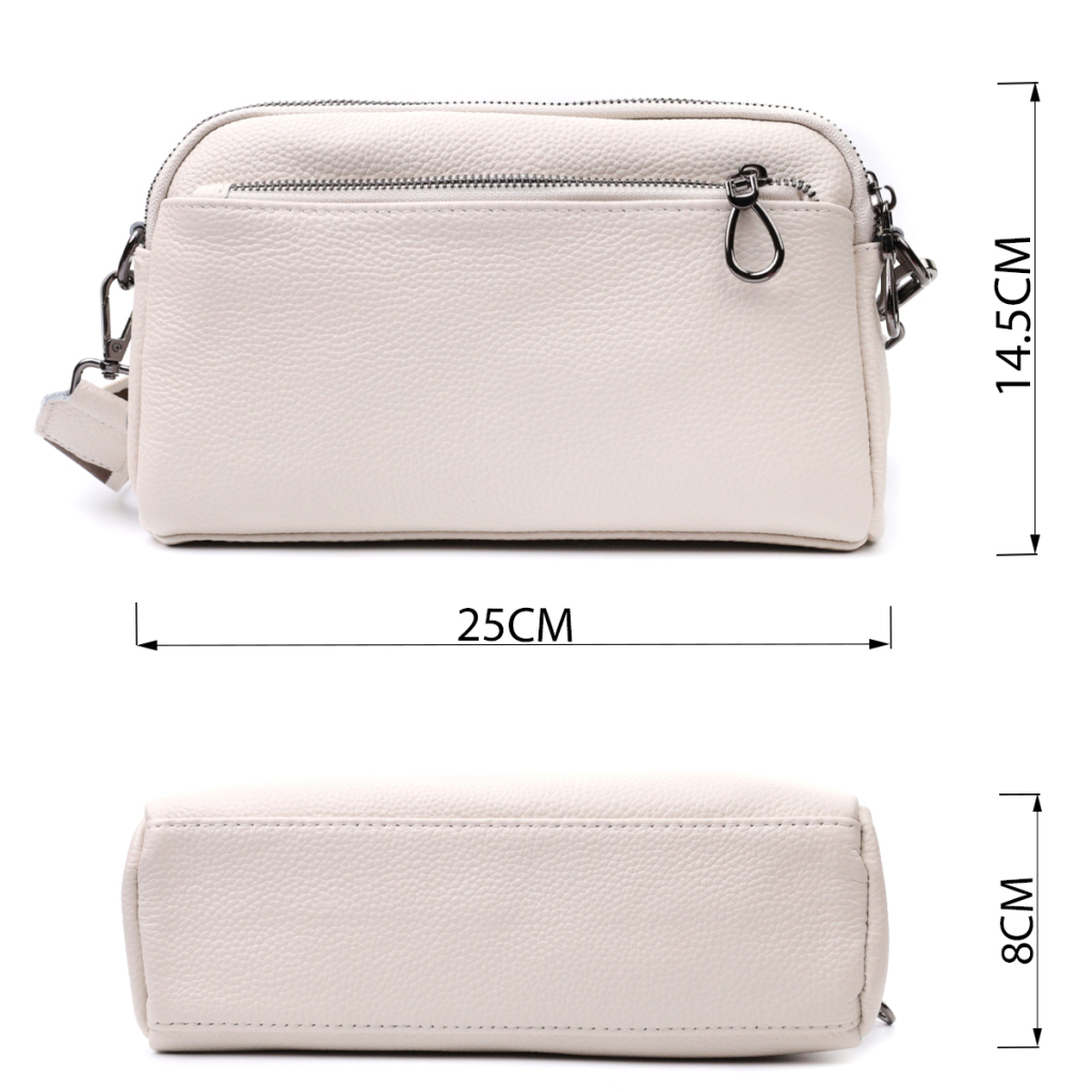 Сумка Vintage Жіноча прямокутна з кишенями з натуральної шкіри Біла (22598) - зображення 3