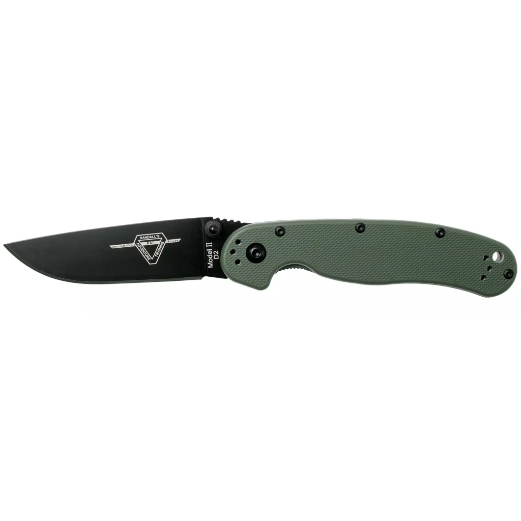 Ніж Ontario Knife RAT II D2 OD Green, Black Blade (ON8830OD) - зображення 1
