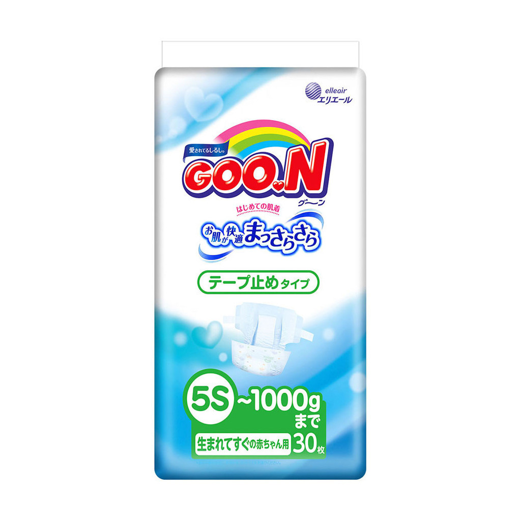 Підгузки GOO.N для маловагих новонароджених 5S до 1 кг 30 шт. (753863) - зображення 1