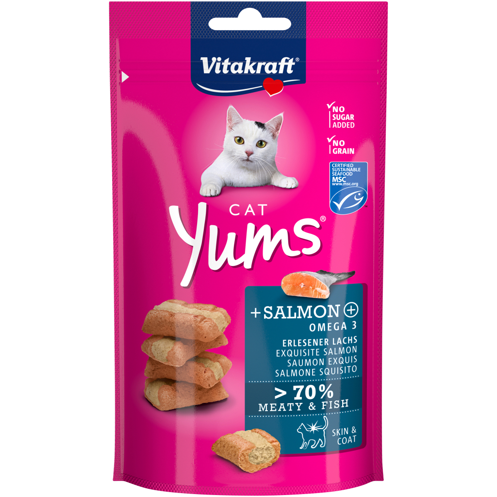 Ласощі для котів Vitakraft Yums лосось і Омега-3 40 г (4008239288233) - зображення 1