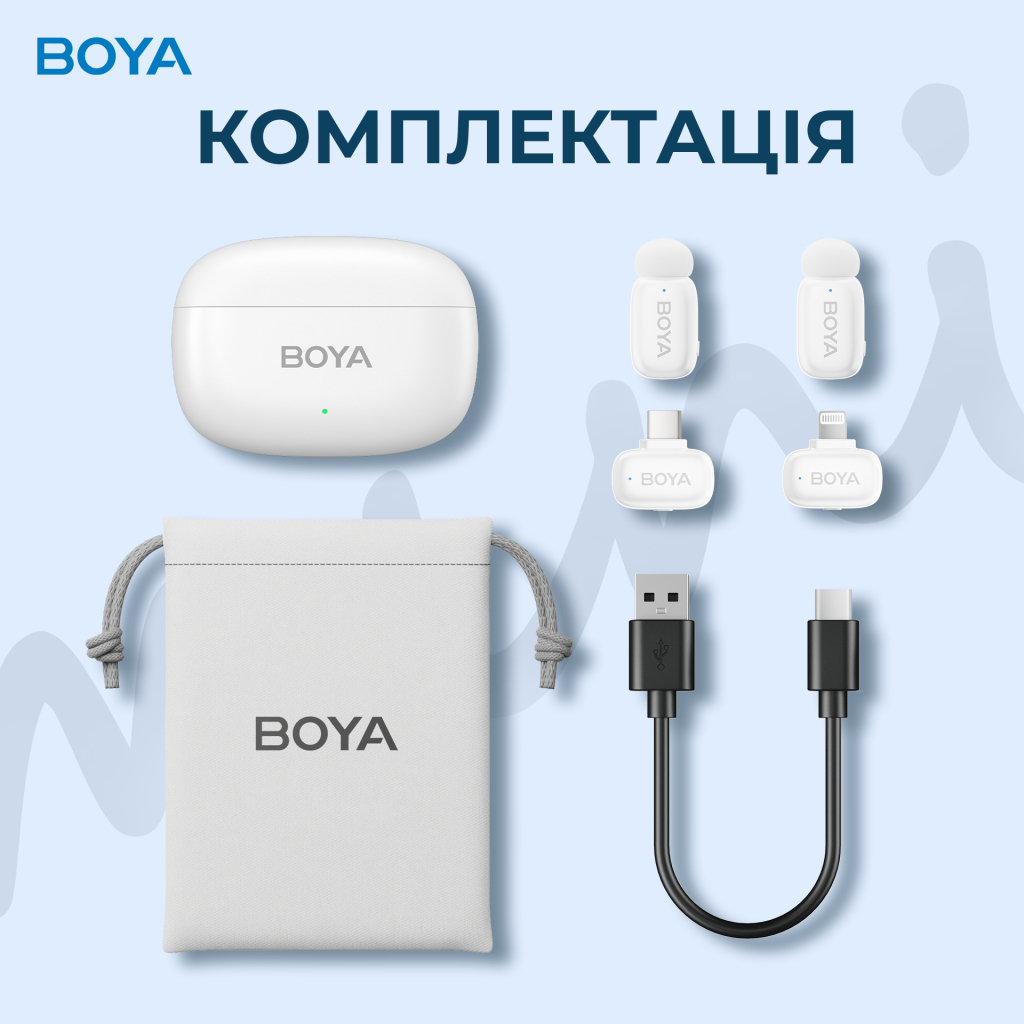 Мікрофон Boya mini-13 Type-C/Lightning White (mini-13) - изображение 16