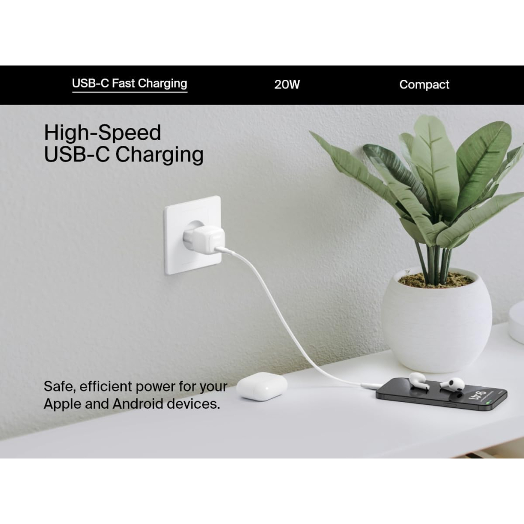 Зарядний пристрій Belkin USB-C PD20W PPS white (WCA009KQWH) - зображення 7