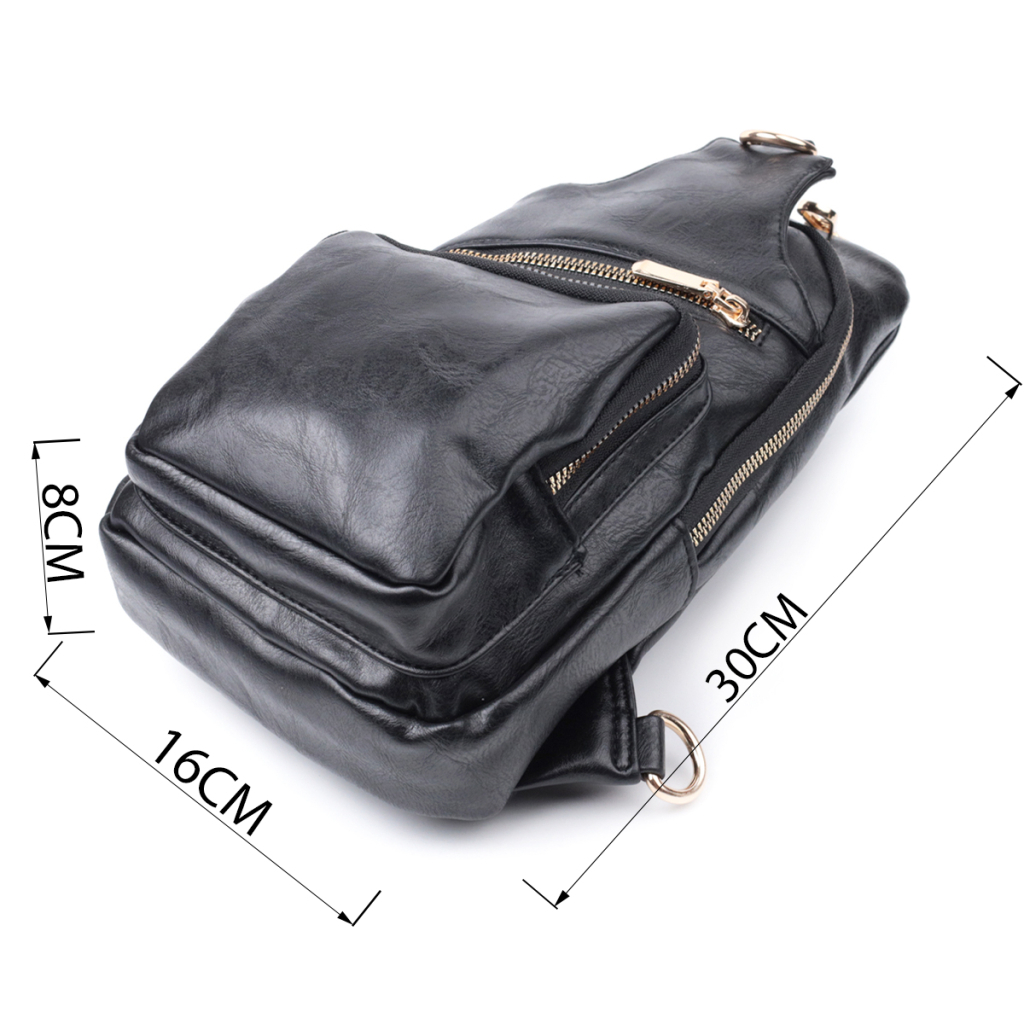 Сумка Vintage Жіноча слінг через плече з екошкіри Чорна (22754) - зображення 3