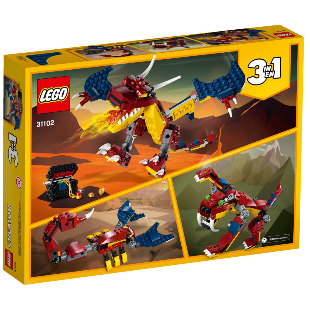 Конструктор LEGO Creator Вогняний дракон 234 деталі (31102) - зображення 4