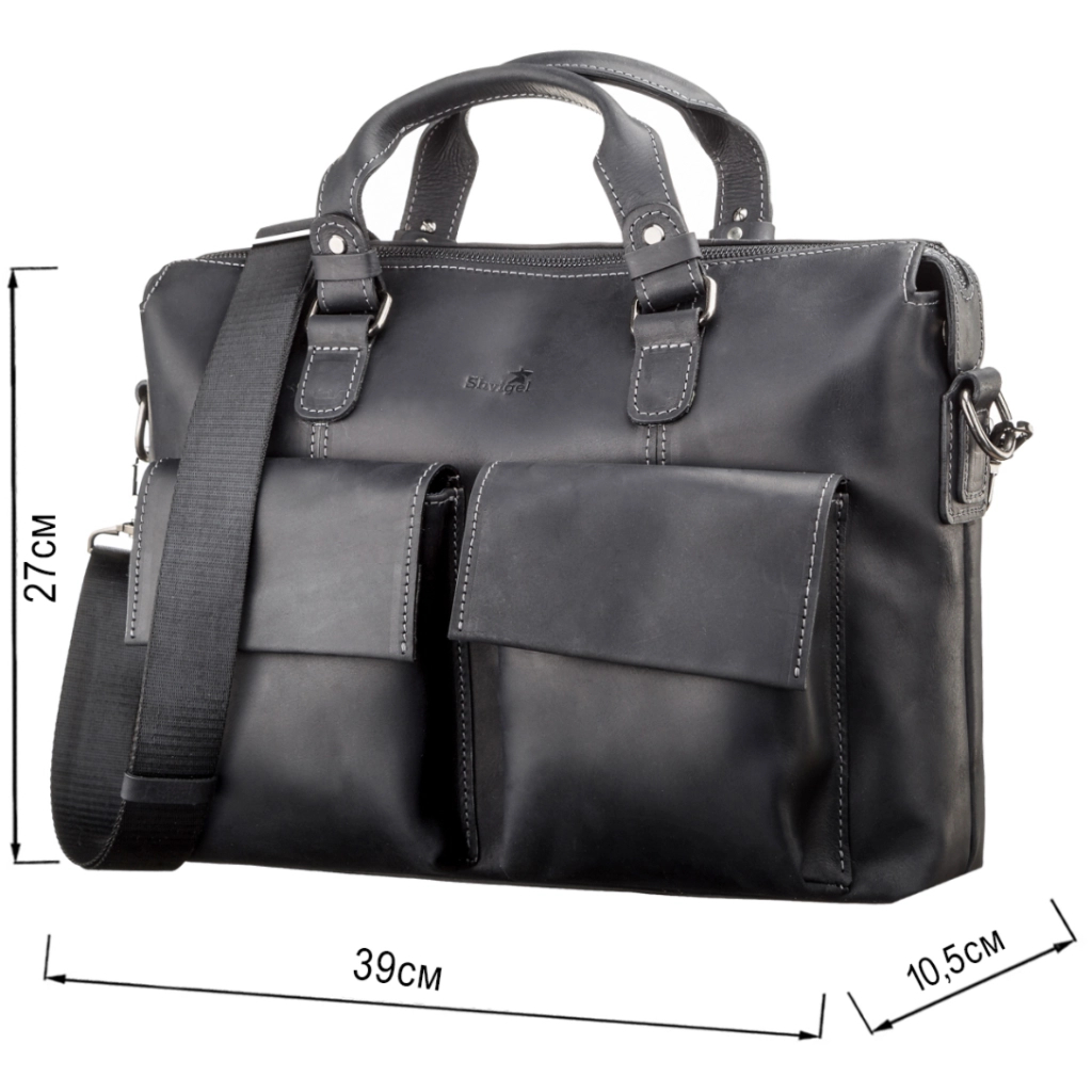 Сумка Shvigel Шкіряна Чорна (11111) - зображення 3