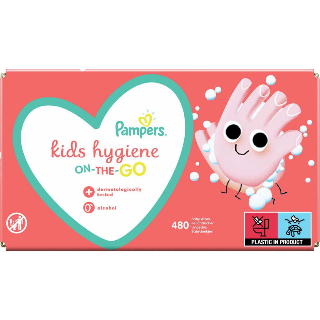 Дитячі вологі серветки Pampers Kids Hygiene On-the-go 12х40 шт. (8006540222324) - зображення 2