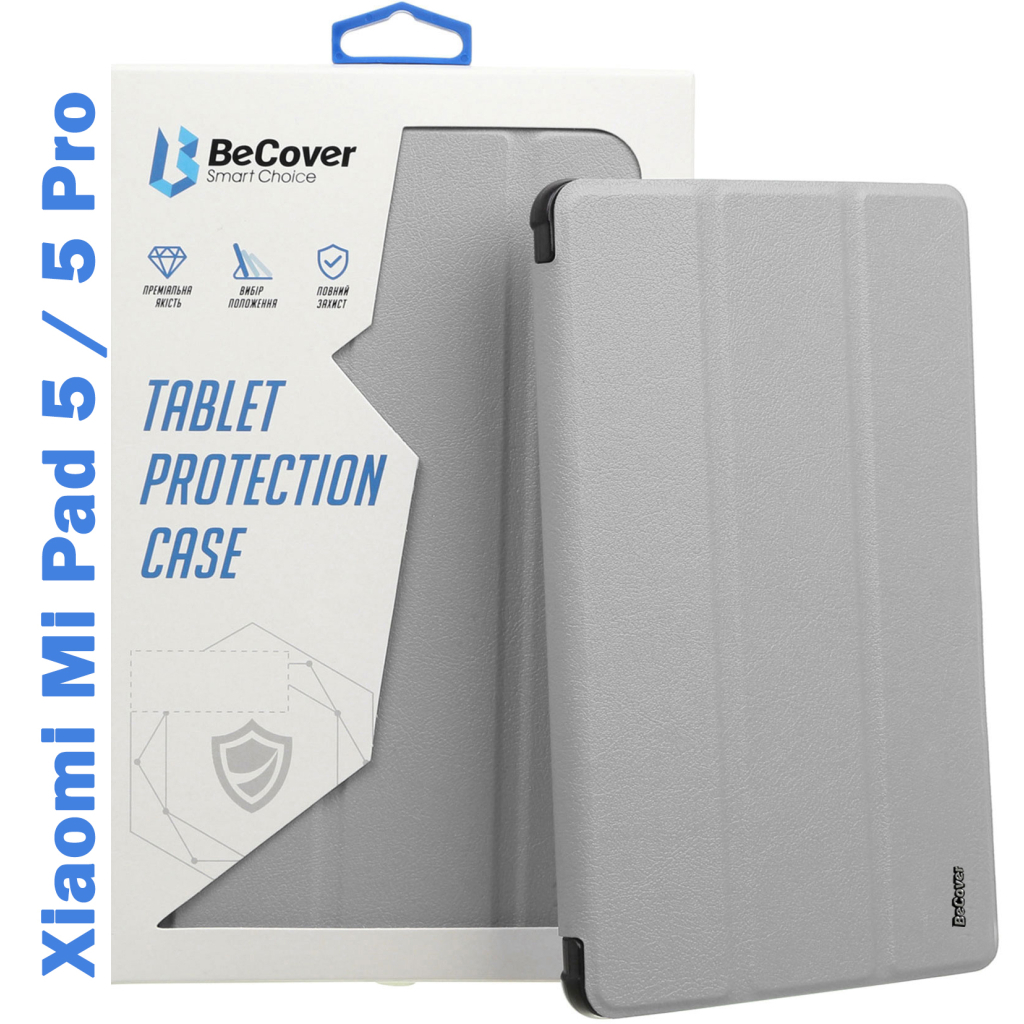 Чохол до планшета BeCover Soft Edge mount з кріпленням для стілусу Xiaomi Mi Pad 5 / 5 Pro Gray (709234) - зображення 1