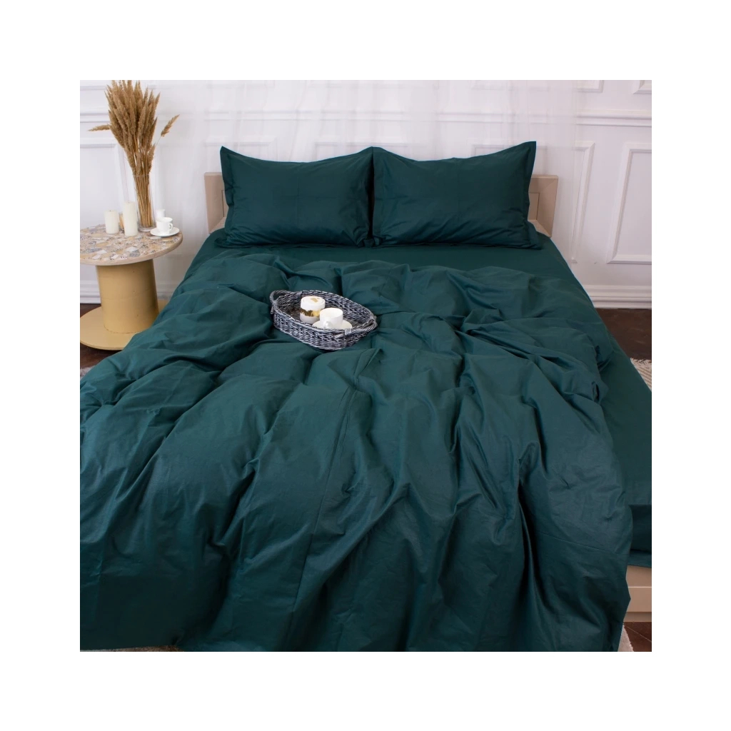 Постільна білизна MirSon Poplin Line 091 Emerald 110x140 (2200006277408) - изображение 5