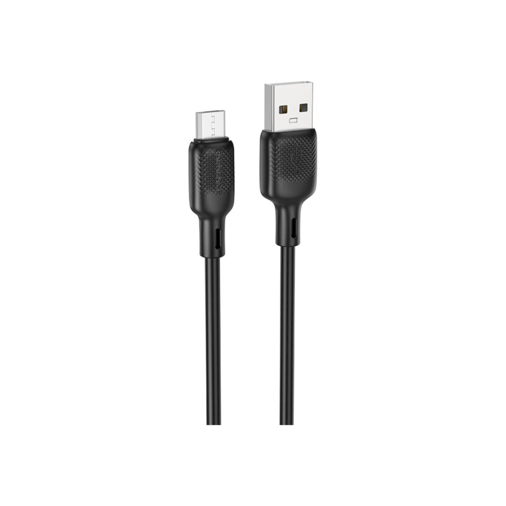 Дата кабель USB 2.0 AM to Micro 5P 3.0m Lenny silicone BX113 black BOROFONE (6941991115547) - зображення 2