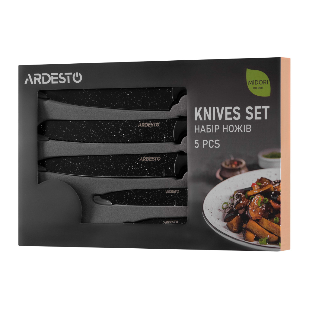 Набір ножів Ardesto Midori 5 предм Black (AR2105BWD) - зображення 7
