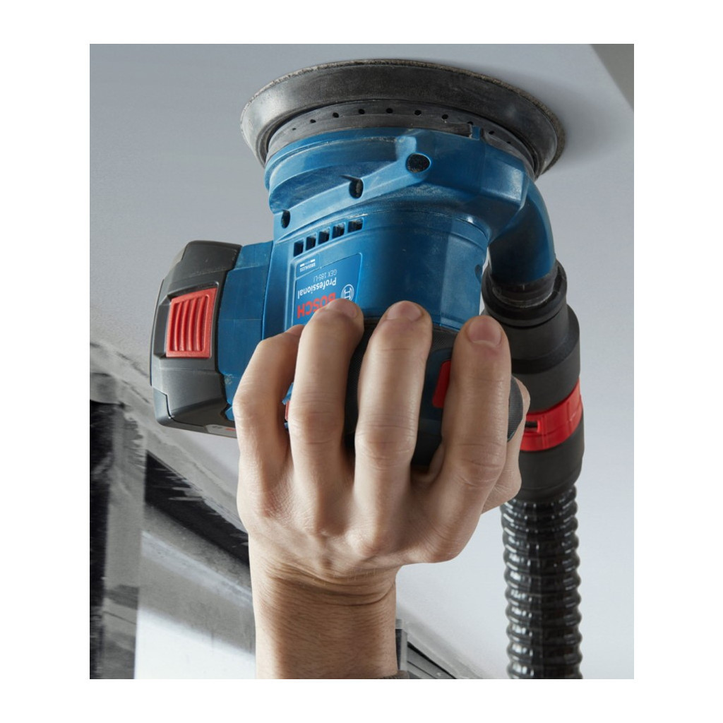 Шліфувальна машина Bosch GEX 185-LI, 18В, 125 мм, 6000-10000 об/хв (без АКБ та ЗП) (0.601.3A5.020) - изображение 12