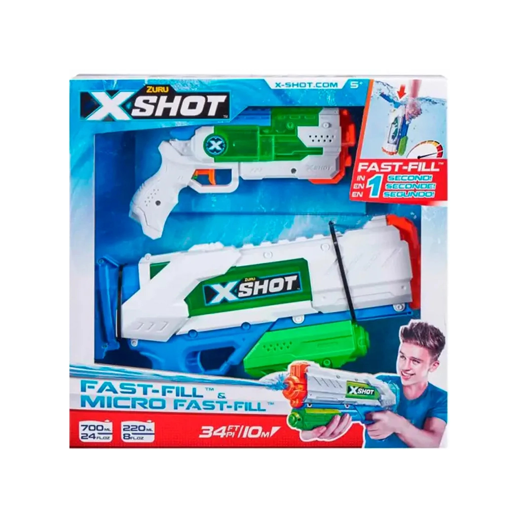 Іграшкова зброя Zuru X -Shot Warfare Набір водних бластеров Fast Fill Medium And Small (56225R) - зображення 1