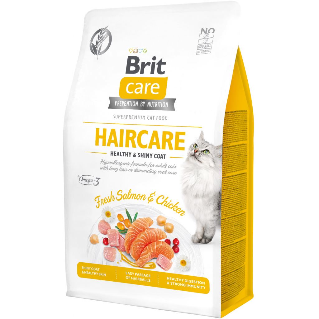 Сухий корм для кішок Brit Care Cat GF Haircare Healthy and Shiny Coat 400 г (8595602540891) - зображення 1