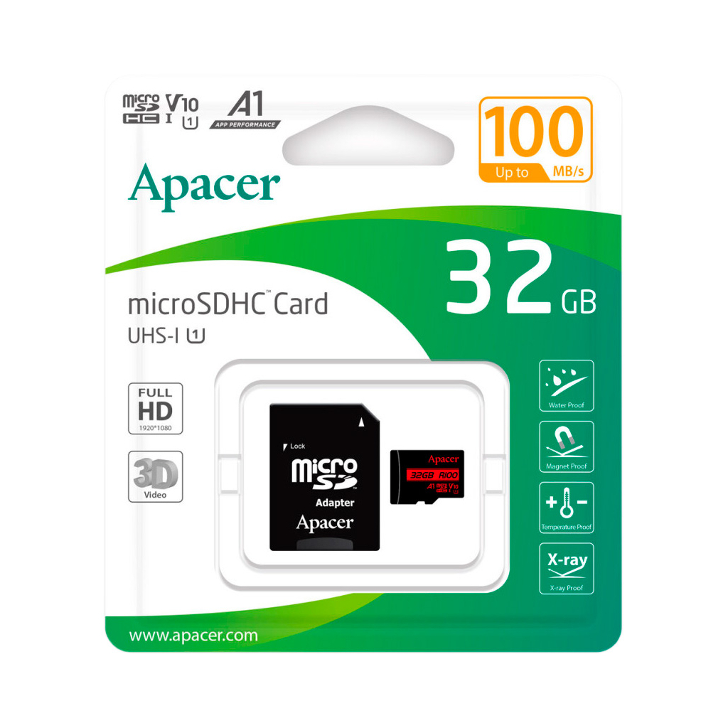 Карта пам'яті Apacer 32GB microSD class 10 UHS-I V10 A1 (AP32GMCSH10UB-R) - зображення 2