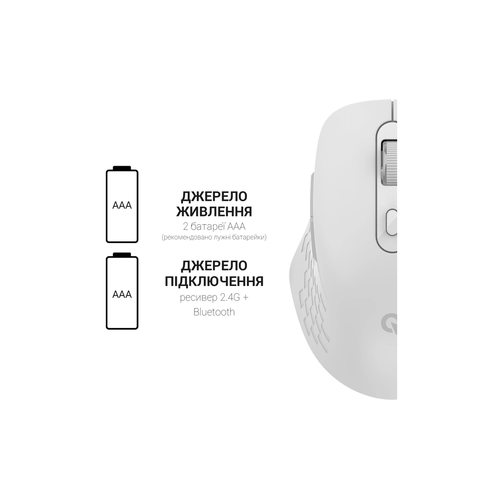 Мишка OfficePro M230W Silent Click Wireless/Bluetooth White (M230W) - изображение 11