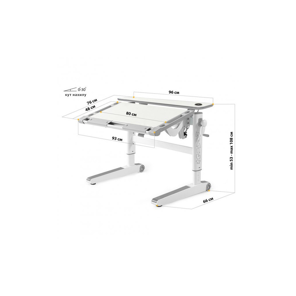 Парта Mealux Ergowood M Multicolor TG Energy (BD-800 TG/MC Energy) - зображення 4