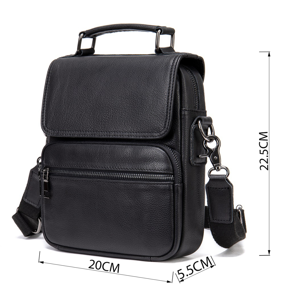 Сумка Vintage Вертикальна чоловіча у м'якій шкірі Чорна (20367) - зображення 3