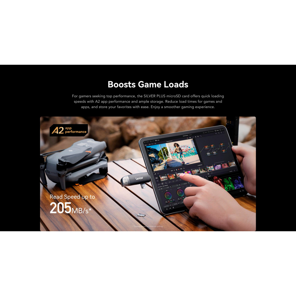 Карта пам'яті Lexar 64GB microSDXC class 10 UHS-I U3 V30 A2 Professional Silver (LMSSIPL064G-BNANG) - изображение 9