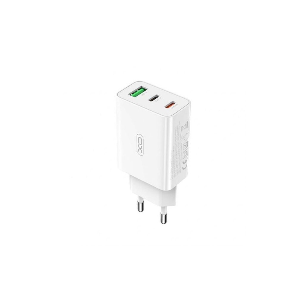 Зарядний пристрій XO L101 PD + QC3.0 (1USB/2Type-C/20W) + USB - MicroUSB White (XO-L101-WH) - зображення 2
