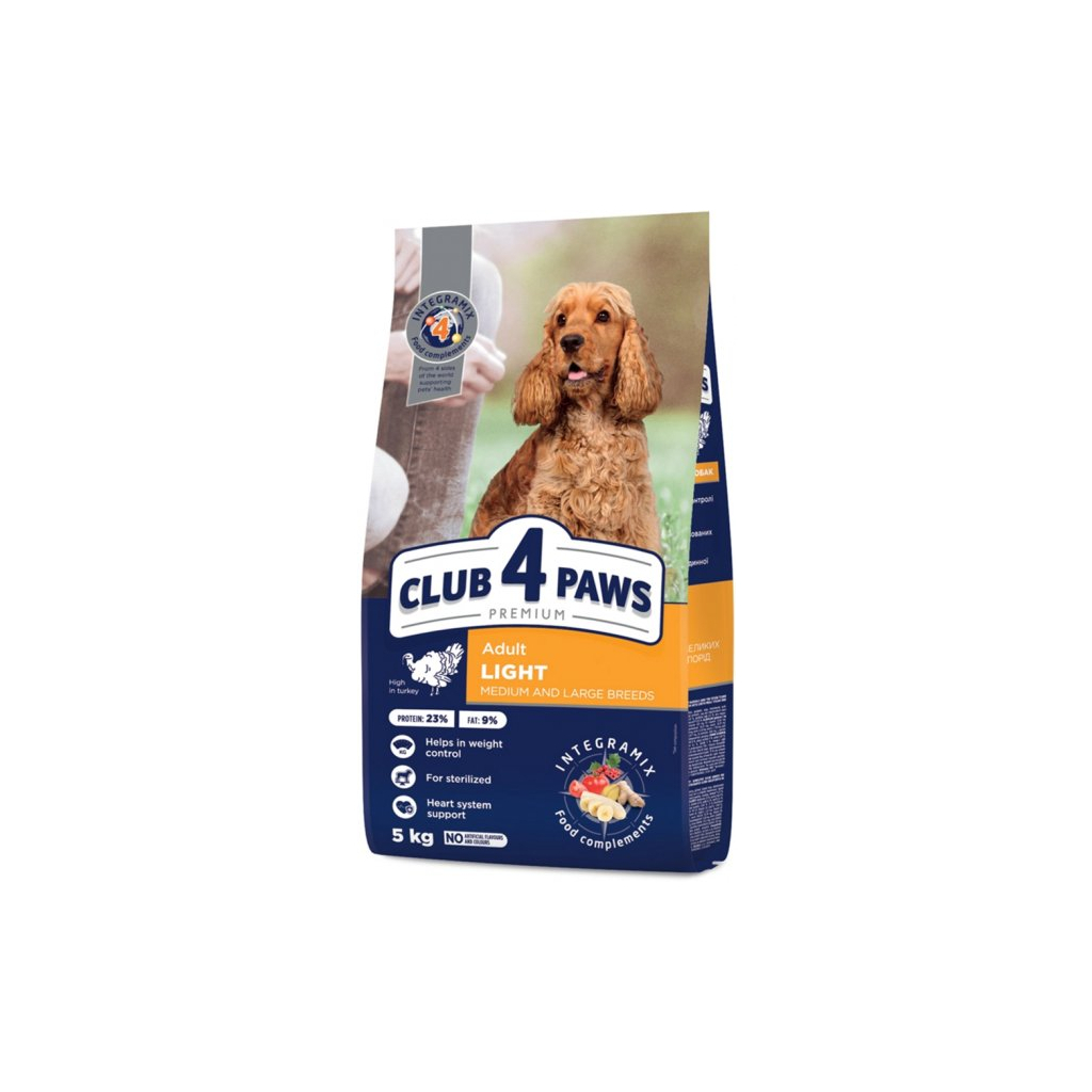 Сухий корм для собак Club 4 Paws Преміум. Контроль ваги з індичкою для середніх та великих порід 5 кг (4820215367868) - зображення 1