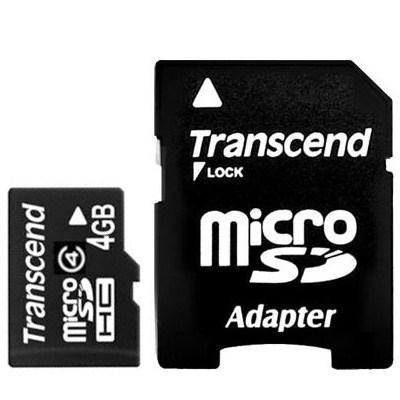 Карта пам'яті Transcend 4Gb microSDHC class 4 (TS4GUSDHC4) - зображення 1
