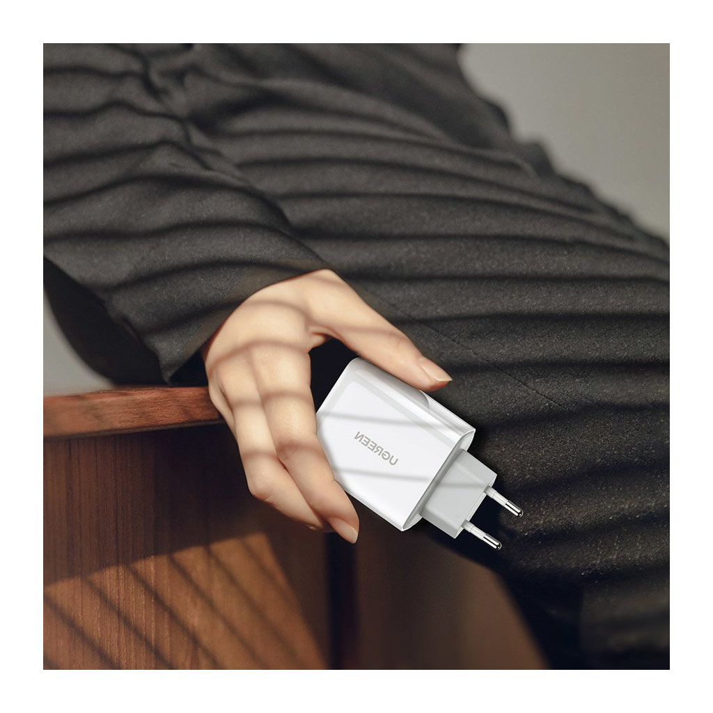 Зарядний пристрій Ugreen CD170 36W USB + Type-C Charger (White) (60468) - зображення 7