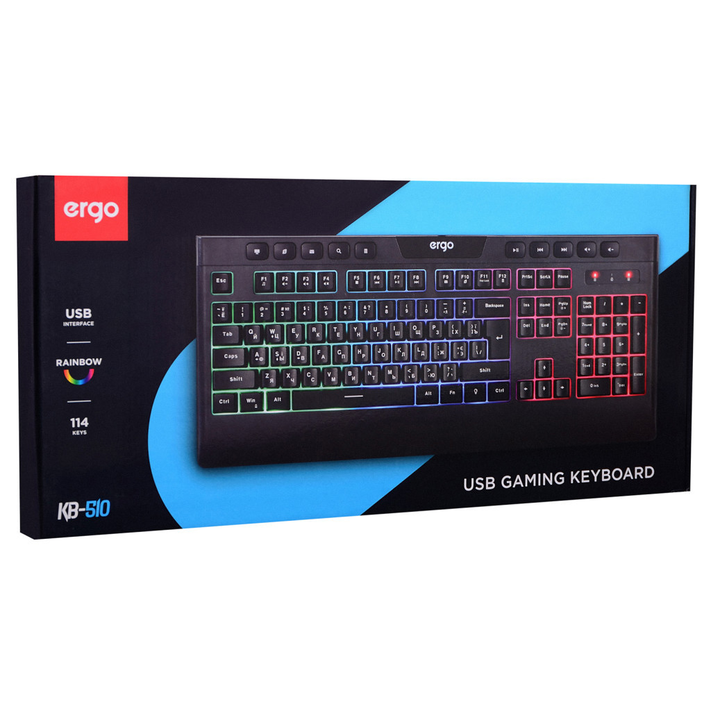 Клавіатура Ergo KB-510 USB Black - зображення 11