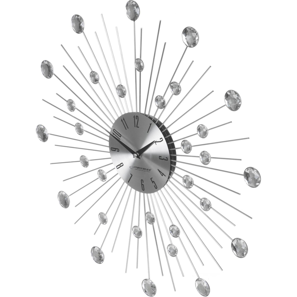 Настінний годинник Esperanza Wall Clock Boston 50 см з променями з і сталі та кристалами (EHC002) - зображення 2