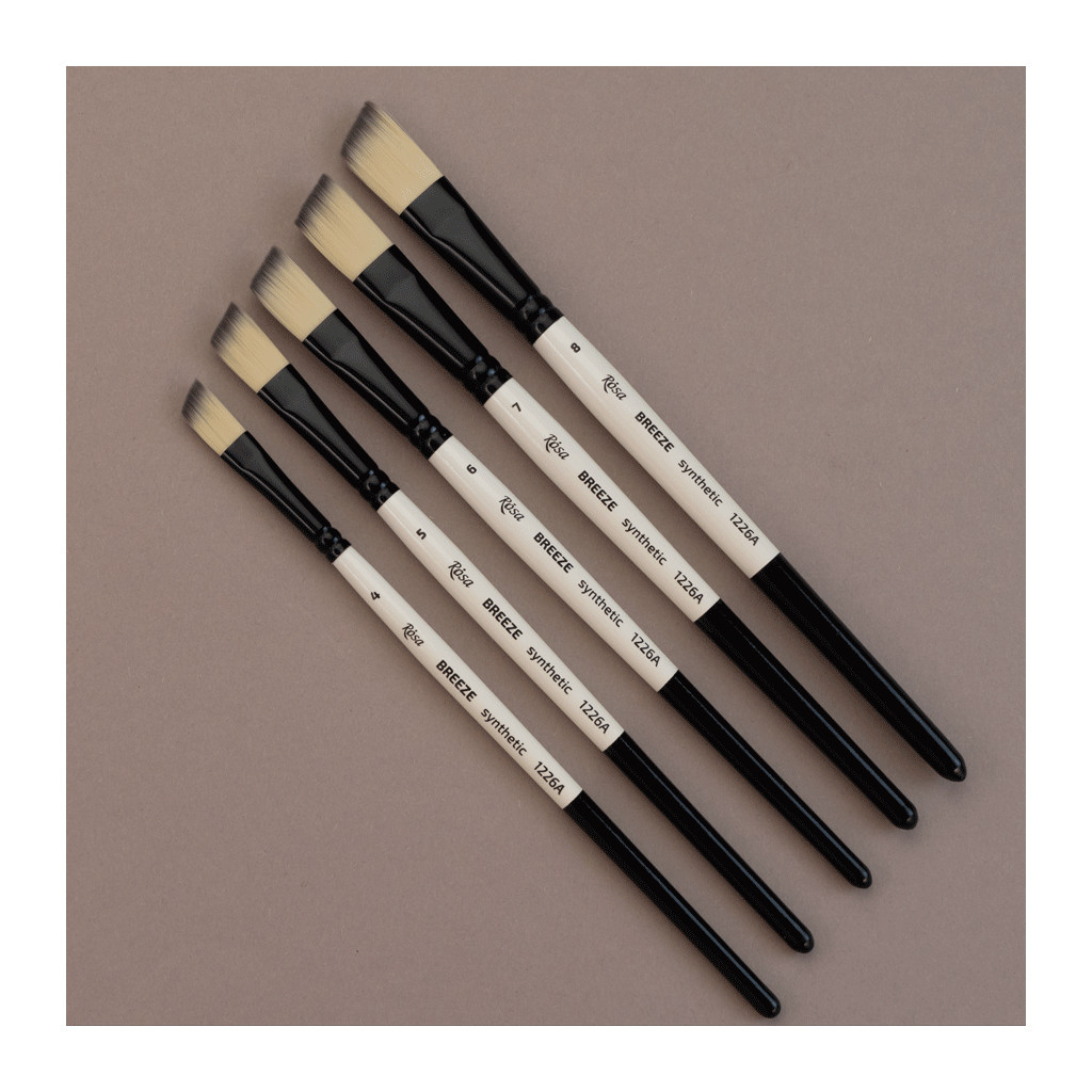 Пензлик для малювання Rosa Синтетика кутова, BREEZE 1226А, №0 (4823098535577) - изображение 6