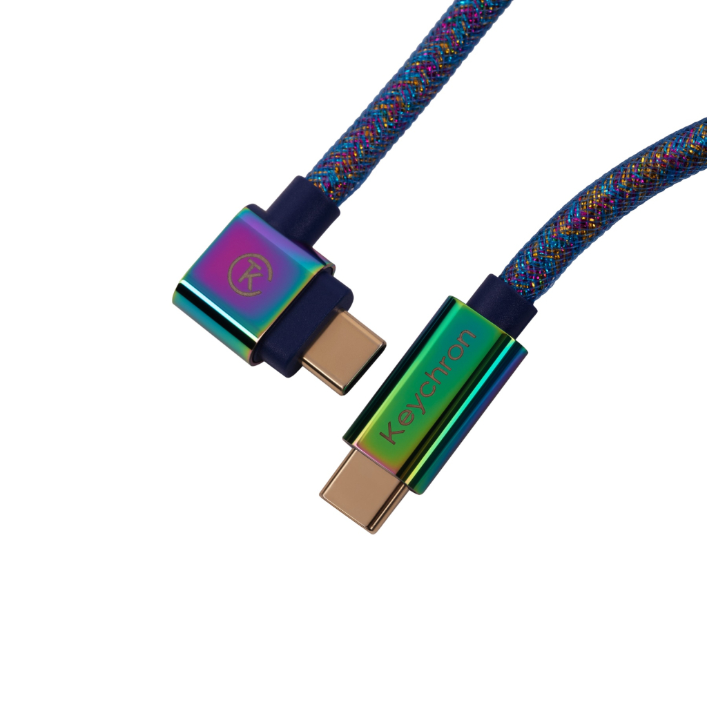 Дата кабель USB-C + USB A to USB-C 1.08m Premium Coiled Aviator blue Keychron (CAB8_KEYCHRON) - зображення 2