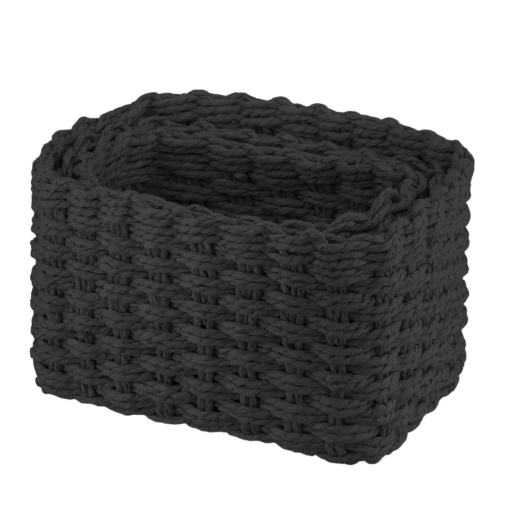 Кошик для зберігання Ardesto Prestigio Плетені Чорні 3 шт. 3.3 / 2.2 / 1.4 л (ARHC2505BL) - зображення 3