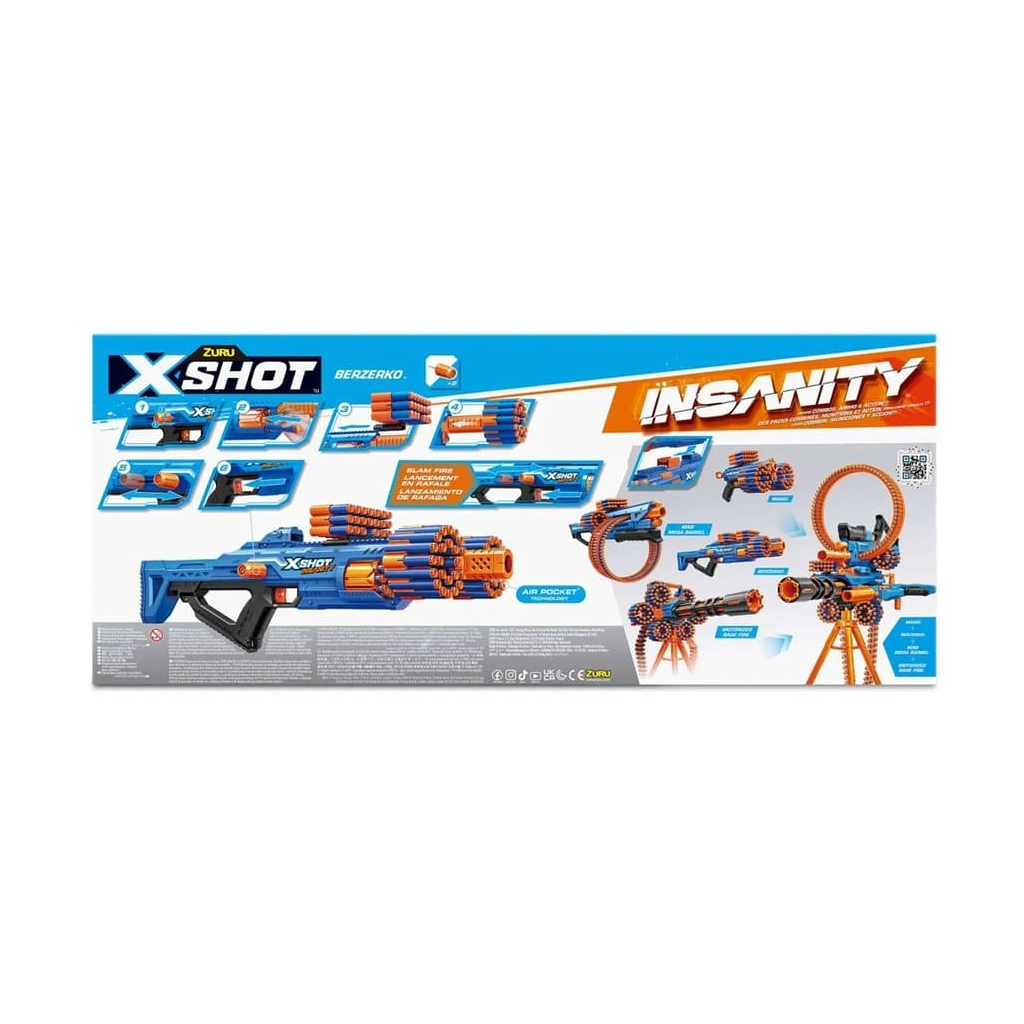 Іграшкова зброя Zuru X-Shot Швидкострільний бластер Insanity-Berzerko 8 Shot (48 патронів) (36610R) - изображение 5
