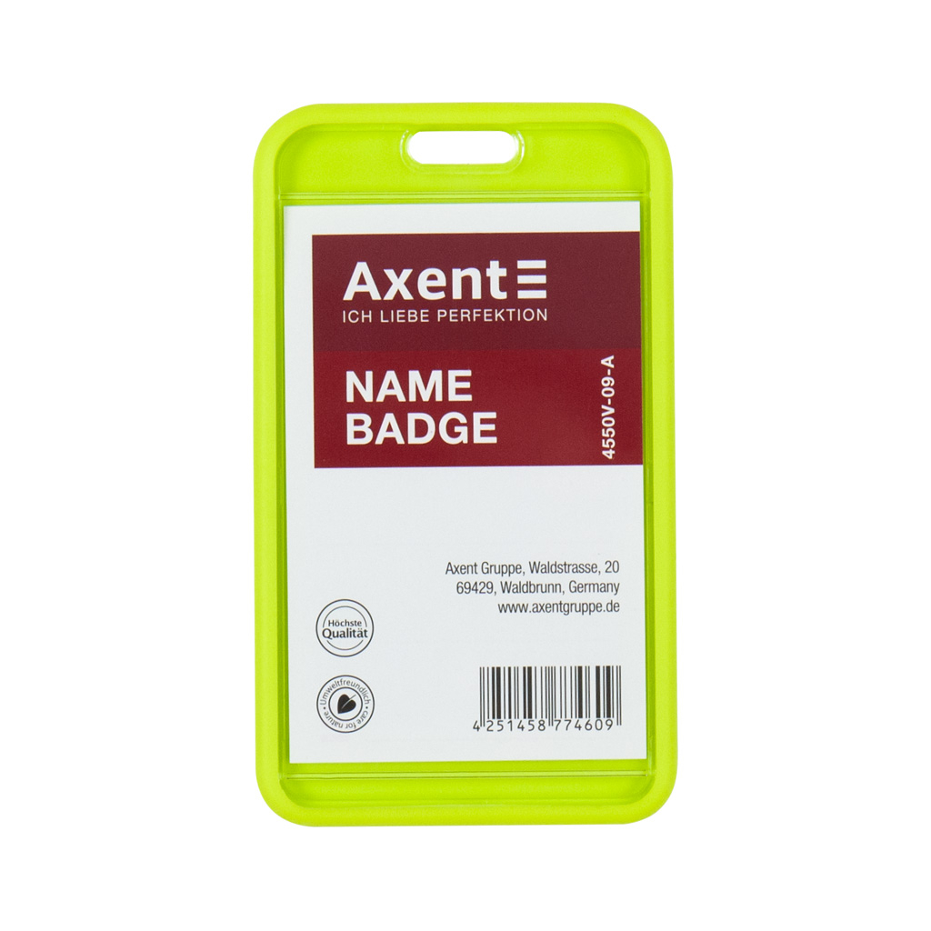 Бейдж Axent чохол SoftTouch матовий, 54х85мм ,салатовий (4550V-09-A) - изображение 1