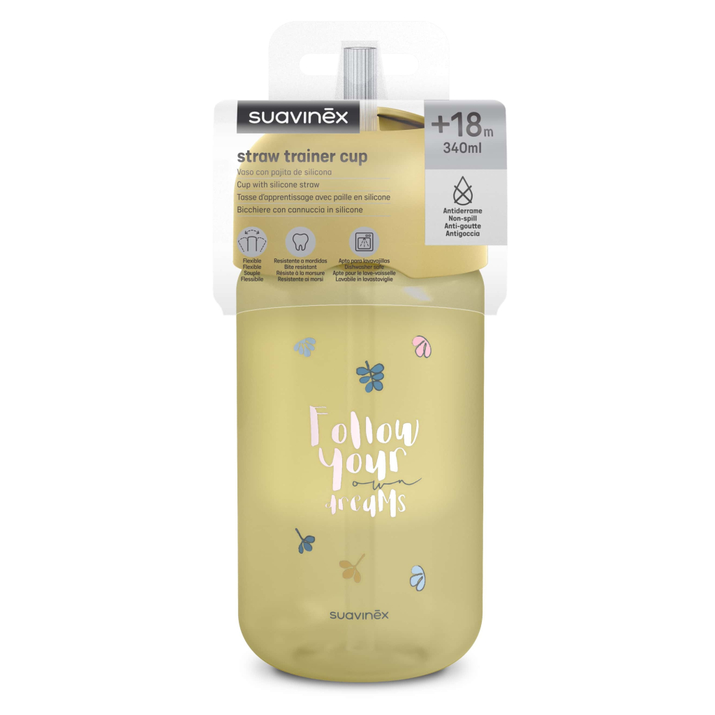 Поїльник-непроливайка Suavinex Bear Family 340 мл, +18 міс. жовта (402652) - изображение 3