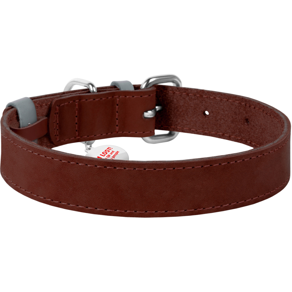 Нашийник для тварин WAUDOG Classic шкіряний 12 мм х 19-25 см коричневий (02016) - зображення 2