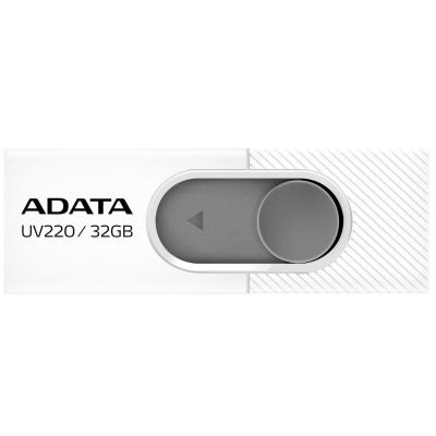 USB флеш накопичувач ADATA 32GB UV220 White/Gray USB 2.0 (AUV220-32G-RWHGY) - зображення 1