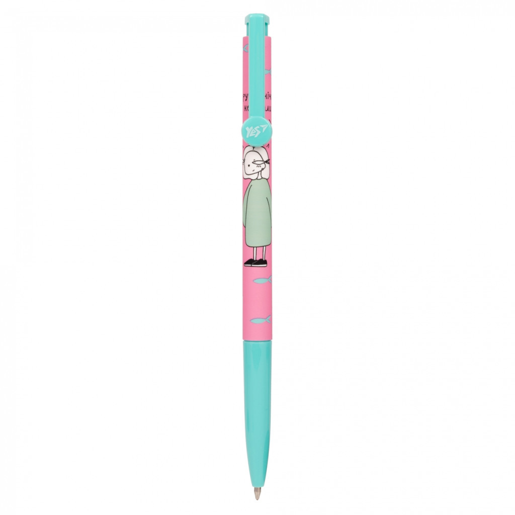 Ручка кулькова Yes Hey Helly автоматична 0,7 мм синя (412126) - зображення 1