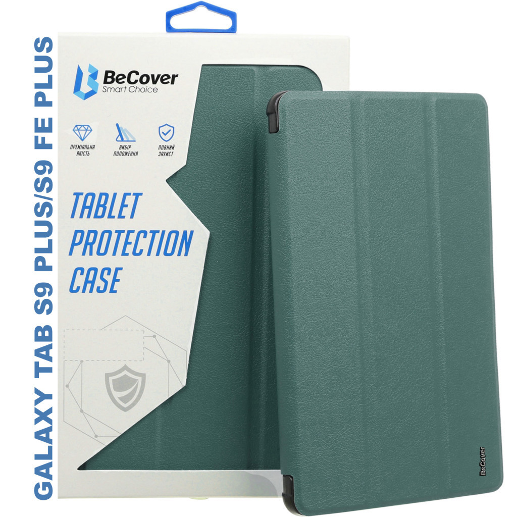 Чохол до планшета BeCover Smart Case Samsung Tab S9 Plus (SM-X810/SM-X816)/S9 FE Plus (SM-X610/SM-X616) 12.4" Dark Green (710323) - зображення 1